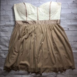 ASOS Lace and Mesh Strapless Dress Size 14